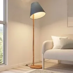 Stehlampe Jinda Lucande, blau, für Wohn- / Esszimmer, Textil / Stoff / Seide, Skandinavisch, Stehlampe