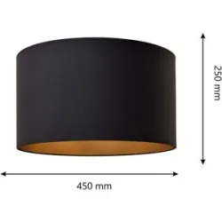 Lampenschirm Alba, Ø 45 cm, E27, schwarz/gold Alba HELAM, schwarz, für Wohn- / Esszimmer, Textil / Stoff / Seide