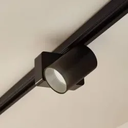 Lindby LED-Schienenstrahler Linaro/Brinja, schwarz, 1-Phasen Linaro/Brinja, schwarz, für Wohn- / Esszimmer, Aluminium, Modern, Stromschienenleuchte