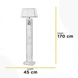 Stehlampe Miriel ONLI, Holz hell, für Wohn- / Esszimmer, Holz, Skandinavisch, Stehlampe