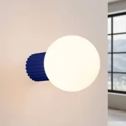 Wandlampe ORBI SOLLUX LIGHTING, dimmbar, blau, für Badezimmer, Aluminium, Wandleuchte, Wandlampe Bad