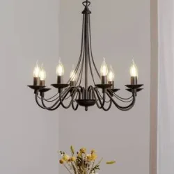 Kronleuchter Rosa ALDEX, dimmbar, schwarz, für Wohn- / Esszimmer, Metall, Kronleuchter