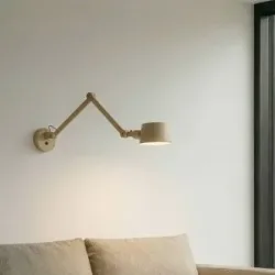 Wandlampe Silka Lucande, dimmbar, creme / amber, für Wohn- / Esszimmer, Metall, Modern, Wandleuchte, Wandlampe Innen