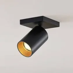 Arcchio Strahler Brinja, schwarz, eckig, Ø 6cm, 1-flg., GU10 Brinja Arcchio, dimmbar, schwarz, für Flurbereich, Aluminium, Modern, Strahler