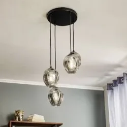 Glas Hängelampe Starla EMIBIG LIGHTING, dimmbar, schwarz, für Wohn- / Esszimmer, Glas, Modern, Pendelleuchte