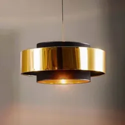 Hängelampe Calisto TK Lighting, dimmbar, schwarz, für Wohn- / Esszimmer, Textil / Stoff / Seide, Modern, Pendelleuchte