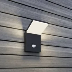 Aussenwandleuchte mit Bewegungsmelder Nevio Lucande, alu / grau / zink, Aluminium, Modern