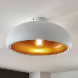 Deckenlampe Gerwina Lindby, dimmbar, weiß / opal, für Wohn- / Esszimmer, Metall, Modern, Deckenlampe