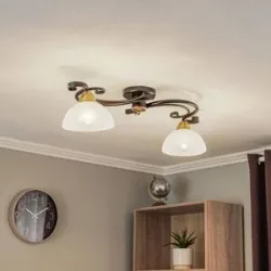Deckenlampe Flora Luminex, dimmbar, schwarz, für Wohn- / Esszimmer, Glas, Landhaus / Rustikal, Deckenlampe