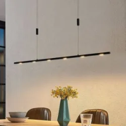 Hängelampe Stakato Lucande, dimmbar, schwarz, für Wohn- / Esszimmer, Metall, Modern