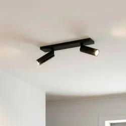 Arcchio Deckenstrahler Brinja Slim, schwarz, 2-flg GU10 MR11 Slim Arcchio, dimmbar, schwarz, für Flurbereich, Aluminium, Modern, Strahler