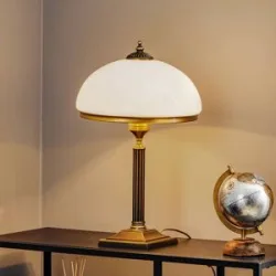 Tischlampe Petro Jupiter, bronze / altmessing, für Wohn- / Esszimmer, Metall, Antik, Tischlampe