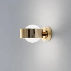 Wandlampe Mado Argon, dimmbar, messing / gold, für Badezimmer, Metall, Modern, Wandleuchte, Wandlampe Bad