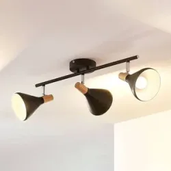 Lindby Deckenleuchte Arina, 53 cm, schwarz, 3-flammig, E14 Arina Lindby, dimmbar, schwarz, für Schlafzimmer, Metall, Modern, Strahler