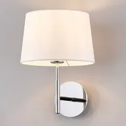Wandlampe Dorothea Lucande, dimmbar, chrom / silber, für Wohn- / Esszimmer, Textil / Stoff / Seide, Modern, Wandleuchte, Wandlampe Innen