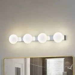 Wandlampe Myrra Lucande, chrom / silber, für Badezimmer, Aluminium, Modern, Wandleuchte, Wandlampe Bad