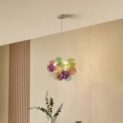 Glas Hängelampe Diborah Lucande, dimmbar, Multicolour, für Wohn- / Esszimmer, Glas, Design, Pendelleuchte