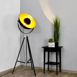 Stehlampe Mineva Lindby, schwarz, für Wohn- / Esszimmer, Metall, Modern, Stehlampe