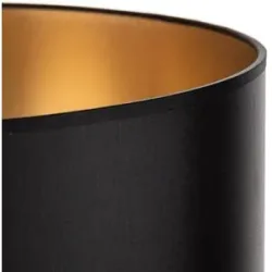 Lampenschirm Alba, Ø 40 cm, E27, schwarz/gold Alba HELAM, schwarz, für Wohn- / Esszimmer, Textil / Stoff / Seide