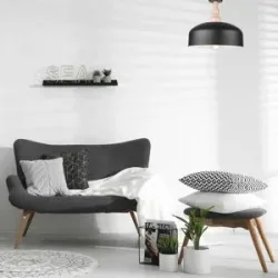 Deckenlampe Gina Envostar, dimmbar, schwarz, für Wohn- / Esszimmer, Holz, Skandinavisch, Deckenlampe