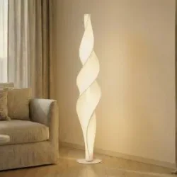 LED Stehlampe Novelle Lucande, dimmbar, weiß / opal, für Wohn- / Esszimmer, Kunststoff, Design, LED Stehlampe