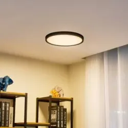 LED Deckenlampe Pravin Lindby, schwarz, für Wohn- / Esszimmer, Kunststoff, Modern, LED Deckenleuchte