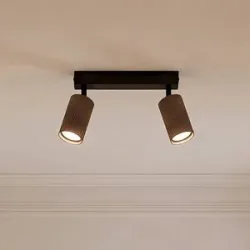 Deckenstrahler Tune, 2-flammig, braun, Metall, Länge 44 cm Tune TK Lighting, dimmbar, braun / rost, für Wohn- / Esszimmer, Aluminium, Strahler