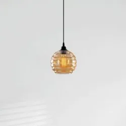 Glas Hängelampe Gold 010 Opviq, dimmbar, messing / gold, für Wohn- / Esszimmer, Glas, Pendelleuchte