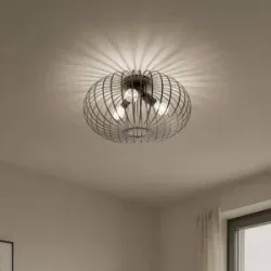 Deckenlampe Globe Domiluce, dimmbar, braun / rost, für Wohn- / Esszimmer, Metall, Deckenlampe