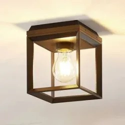 Deckenlampe Cayla Arcchio, dimmbar, schwarz, für Flurbereich, Metall, Vintage, Deckenlampe