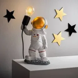 Tischlampe Astronaut-1 Opviq, weiß / opal, für Wohn- / Esszimmer, Kunststoff, Junges Wohnen, Tischlampe