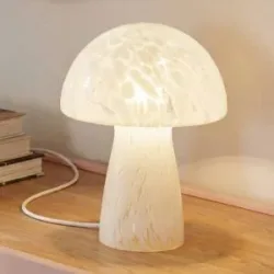 Tischlampe Hubi Lindby, weiß / opal, für Wohn- / Esszimmer, Glas, Modern, Tischlampe