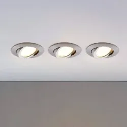 LED-Einbaustrahler Andrej, rund, alu, 3er-Set Andrej Lindby, alu / grau / zink, für Wohn- / Esszimmer, Kunststoff, Modern