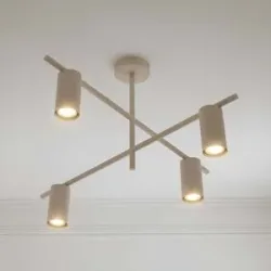 Deckenlampe Marilou Lindby, dimmbar, creme / amber, für Wohn- / Esszimmer, Metall, Modern, Deckenlampe