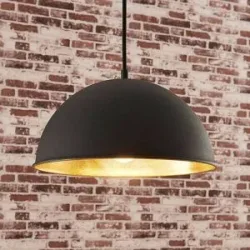 Hängelampe Leya Lindby, dimmbar, schwarz, für Wohn- / Esszimmer, Metall, Modern, Pendelleuchte