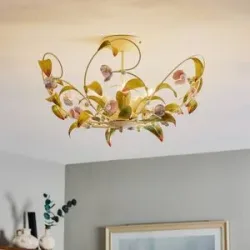 Deckenleuchte Rose als Kronleuchter, fünfflammig Luminex, dimmbar, Multicolour, für Wohn- / Esszimmer, Metall, Florentiner, Kronleuchter