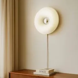 Wandlampe Fjora Lindby, dimmbar, weiß / opal, für Wohn- / Esszimmer, Glas, Design, LED Wandleuchte, Wandlampe Innen