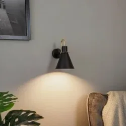 Wandlampe Bona Argon, dimmbar, schwarz, für Wohn- / Esszimmer, Metall, Modern, Wandleuchte, Wandlampe Innen