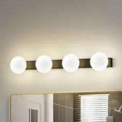 Wandlampe Myrra Lucande, schwarz, für Badezimmer, Aluminium, Modern, Wandleuchte, Wandlampe Bad
