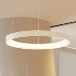 Hängelampe Vivy Arcchio, dimmbar, weiß / opal, für Küche, Metall, Modern