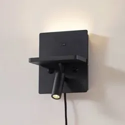 Wandlampe Auden Lindby, schwarz, für Wohn- / Esszimmer, Metall, Modern, LED Wandleuchte, Wandlampe Innen