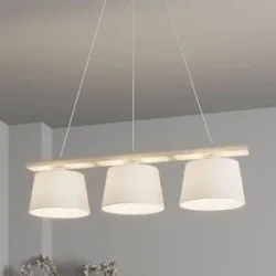 Holz Hängelampe Sweden Euluna, dimmbar, für Wohn- / Esszimmer, Textil / Stoff / Seide, Pendelleuchte