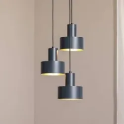 Hängelampe Rif 3 SIGMA, dimmbar, schwarz, für Wohn- / Esszimmer, Metall, Modern, Pendelleuchte