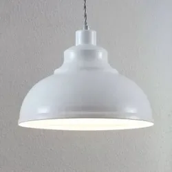 Hängelampe Albertine Lindby, dimmbar, weiß / opal, für Wohn- / Esszimmer, Metall, Vintage, Pendelleuchte