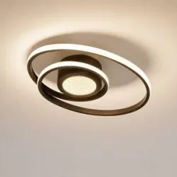 LED Deckenlampe Thalina Lindby, dimmbar, schwarz, für Wohn- / Esszimmer, Metall, Modern, LED Deckenleuchte