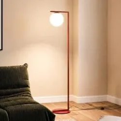Stehlampe Zac ALDEX, rot, für Wohn- / Esszimmer, Glas, Modern, Stehlampe