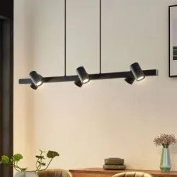 Hängelampe Savoli Lindby, dimmbar, schwarz, für Wohn- / Esszimmer, Metall, Modern, Pendelleuchte