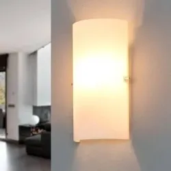 Wandlampe Sidra Lucande, dimmbar, weiß / opal, für Wohn- / Esszimmer, Glas, Modern, Wandleuchte, Wandlampe Innen