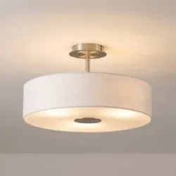 Deckenlampe Josia Lindby, dimmbar, weiß / opal, für Flurbereich, Textil / Stoff / Seide, Modern, Deckenlampe