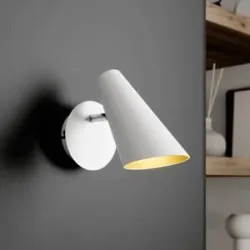 Wandlampe Wibke Lucande, dimmbar, weiß / opal, für Wohn- / Esszimmer, Metall, Skandinavisch, Wandleuchte, Wandlampe Innen